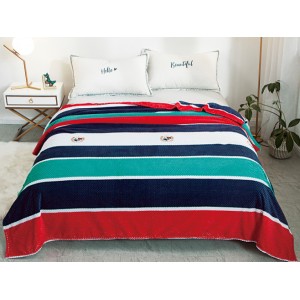 Patura pufoasa cocolino gofrata 200x230cm, 300gr/mp, Multicolor, Dungi