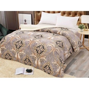 Patura CoCoLiNo cu blanita, 200x230cm, Jojo Home, Gri-Maro, model clasic