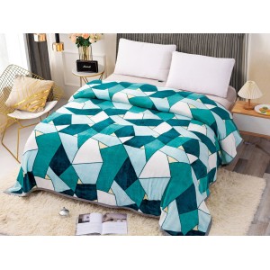 Patura CoCoLiNo, 200x230cm, Jojo Home, Verde-Multicolor, forme geometrice
