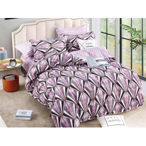 Lenjerie pat dublu,  FINET, 6 piese, Jojo Home, Lila-Multicolor, model elegant