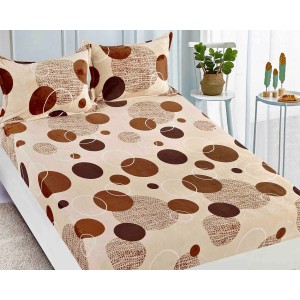 Cearsaf cu elastic COCOLINO, 180x200x25cm, 2 fete de perne, Jojo Home, Bej-Maro, buline