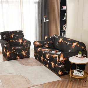 Husa Elastica Pentru Canapea 3 Locuri - L - Jojo Home, Negru, stelute
