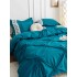 Lenjerie pat dublu,  Soft Touch, 6 piese, cu PLIURI BRODATE, Jojo Home, Turquoise [5]