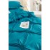 Lenjerie pat dublu,  Soft Touch, 6 piese, cu PLIURI BRODATE, Jojo Home, Turquoise [6]