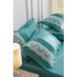 Lenjerie pat dublu,  Soft Touch, 6 piese, cu PLIURI BRODATE, Jojo Home, Aqua Blue [15]