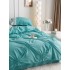 Lenjerie pat dublu,  Soft Touch, 6 piese, cu PLIURI BRODATE, Jojo Home, Aqua Blue [3]
