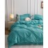 Lenjerie pat dublu,  Soft Touch, 6 piese, cu PLIURI BRODATE, Jojo Home, Aqua Blue [9]