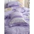 Lenjerie pat dublu,  Soft Touch, 6 piese, cu PLIURI BRODATE, Jojo Home, Lila [12]