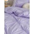 Lenjerie pat dublu,  Soft Touch, 6 piese, cu PLIURI BRODATE, Jojo Home, Lila [13]