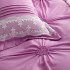 Lenjerie pat dublu,  Soft Touch, 6 piese, cu PLIURI BRODATE, Jojo Home, Mov [14]
