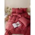 Lenjerie pat dublu, JACQUARD FINETAT, 6 piese, Jojo Home, Rosu [6]