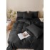 Lenjerie pat dublu, JACQUARD FINETAT, 6 piese, Jojo Home, Negru [5]