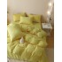 Lenjerie pat dublu, JACQUARD FINETAT, 6 piese, Jojo Home, Galben Lemon [5]