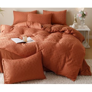 Lenjerie pat dublu, JACQUARD FINETAT, 6 piese, Jojo Home, Maro