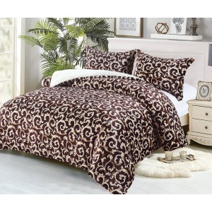 Pilotã Groasã CoCoLiNo, 200x230cm, cu Blãnita si 2 fete de pernã, 50x70cm, Maro-Bej, model elegant