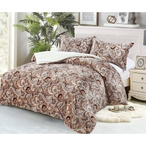 Pilotã Groasã CoCoLiNo, 200x230cm, cu Blãnita si 2 fete de pernã, 50x70cm, Bej-Maro, model elegant