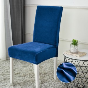 Set 4 huse universale pentru scaun din CATIFEA, Albastru