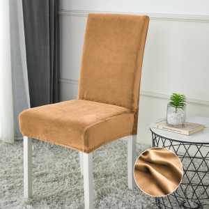 Set 4 huse universale pentru scaun din CATIFEA, Maro Deschis