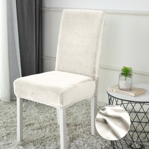 Set 4 huse universale pentru scaun din CATIFEA, Alb