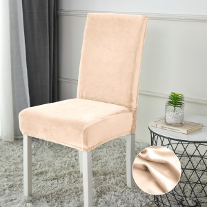 Set 4 huse universale pentru scaun din CATIFEA, Crem Somon