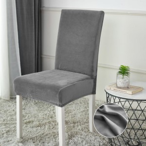 Set 6 huse universale pentru scaun din CATIFEA, Gri Inchis