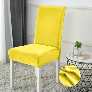 Set 4 huse universale pentru scaun din CATIFEA, Galben Intens