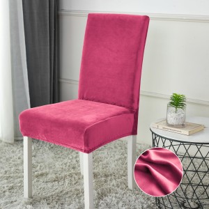 Set 4 huse universale pentru scaun din CATIFEA, Roz Intens