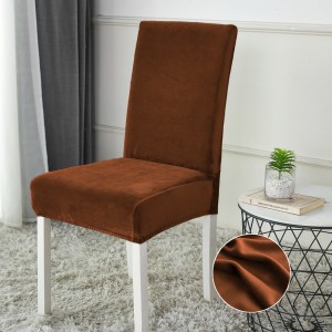 Set 4 huse universale pentru scaun din CATIFEA, Maro