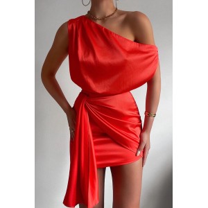 Rochie Tara din Satin rosu