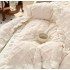 Lenjerie pentru pat dublu pufoasa CoCoLiNo cu VoLaNaSe, tip tricotaj, 4 piese, Crem [7]