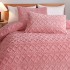 Lenjerie pentru pat dublu pufoasa CoCoLiNo, tip tricotaj, 4 piese, Roz [10]