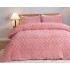 Lenjerie pentru pat dublu pufoasa CoCoLiNo, tip tricotaj, 4 piese, Roz [2]