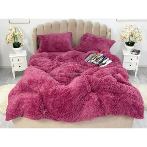 Lenjerie pat super pufoasa COCOLINO Fluffy 4 piese purpuriu