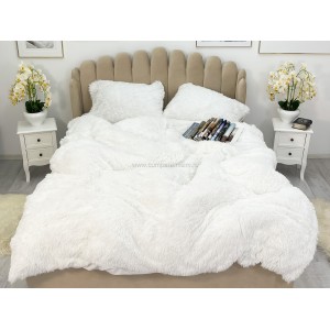 Lenjerie pat super pufoasa COCOLINO Fluffy 4 piese alb 