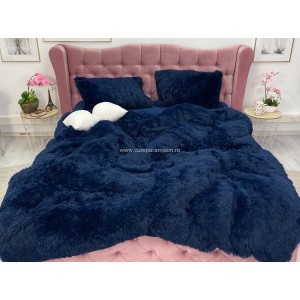 Lenjerie pat super pufoasa COCOLINO Fluffy 4 piese bleumarin 