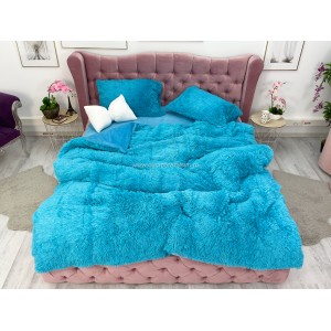 Lenjerie pat super pufoasa COCOLINO Fluffy 4 piese bleu intens 