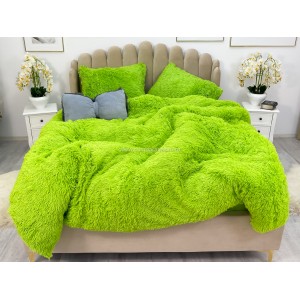 Lenjerie pat super pufoasa COCOLINO Fluffy 4 piese verde 