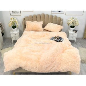 Lenjerie pat super pufoasa COCOLINO Fluffy 4 piese somon-bej 