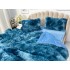 Lenjerie pat super pufoasa COCOLINO Fluffy 4 piese Bleumarin-Alb [10]