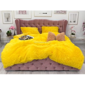 Lenjerie pat super pufoasa COCOLINO Fluffy 4 piese galbena