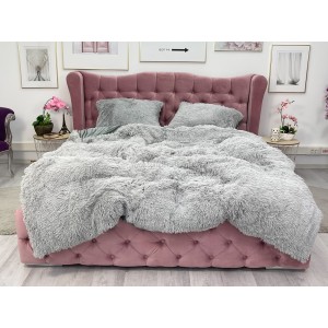 Lenjerie pat super pufoasa COCOLINO Fluffy 4 piese Gri deschis