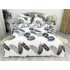 Lenjerie pat dublu, Super Pufoasa COCOLINO, 6 piese, Alb-Gri, frunze [14]