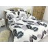 Lenjerie pat dublu, Super Pufoasa COCOLINO, 6 piese, Alb-Gri, frunze [7]