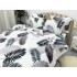 Lenjerie pat dublu, Super Pufoasa COCOLINO, 6 piese, Alb-Gri, frunze [10]