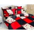 Lenjerie pat dublu, Super Pufoasa COCOLINO, 6 piese, Rosu-Alb-Negru, forme geometrice [5]