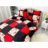 Lenjerie pat dublu, Super Pufoasa COCOLINO, 6 piese, Rosu-Alb-Negru, forme geometrice [8]