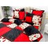 Lenjerie pat dublu, Super Pufoasa COCOLINO, 6 piese, Rosu-Alb-Negru, forme geometrice [7]