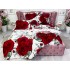 Lenjerie pat dublu, Super Pufoasa COCOLINO, 6 piese, Rosu-Alb, trandafiri [8]