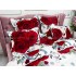 Lenjerie pat dublu, Super Pufoasa COCOLINO, 6 piese, Rosu-Alb, trandafiri [5]