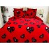 Lenjerie pat dublu, Super Pufoasa COCOLINO, 6 piese, Rosu-Negru, inimioare [5]